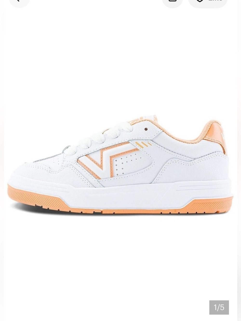 VANS Upland Women’s White and Orange Low-Top Sneakers NEW Size 7 - Picture 9 of 10